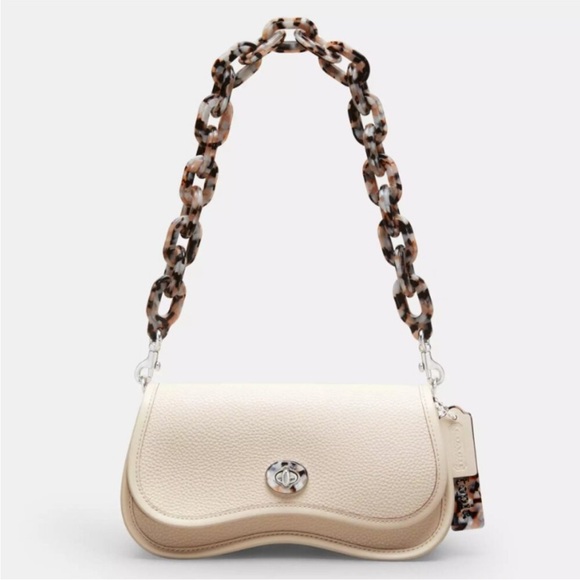Coachtopia Handbags - NWT! Coach Wavy Dinky COACHTOPIA LEATHER Resin Chain Purse Shoulder Bag Signatur